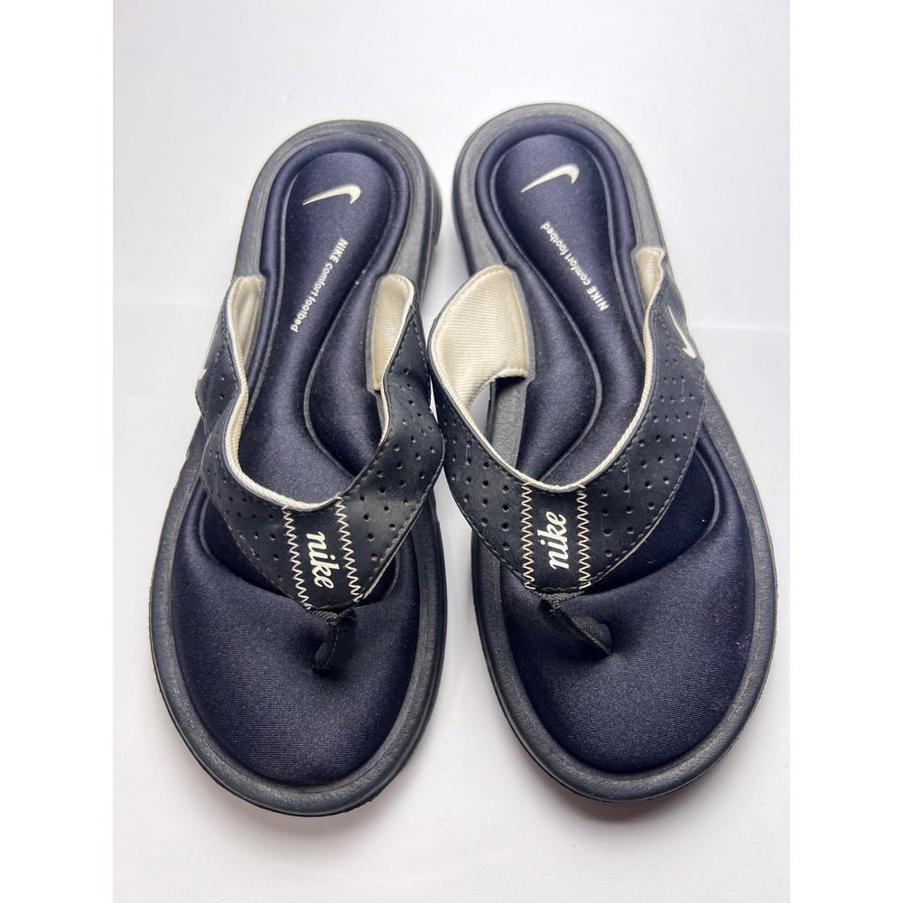 Nike Comfort Footbed Sandals Womens 8 Black Thong Flip Flops 343828-011